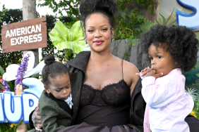 Riot Rose Mayers, Rihanna, and RZA Athelston Mayers attend the Los Angeles Premiere of Paramount Pictures “Smurfs” at Paramount Pictures Studios on July 13, 2025 in Los Angeles, California.