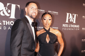 Klay Thompson and Megan Thee Stallion attend Megan Thee Stallion's Pete & Thomas Foundation Gala at Gotham Hall on July 16, 2025 in New York City.