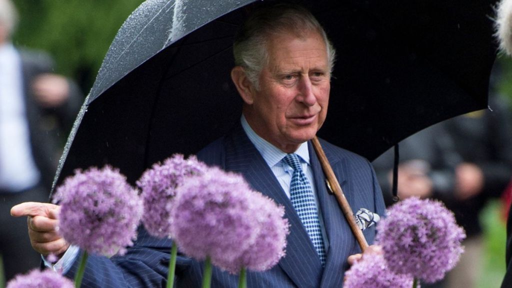 Prince Charles, Prince of Wales views the Great Broad Walk Borders at Kew Gardens on May 17, 2017 in London, England.