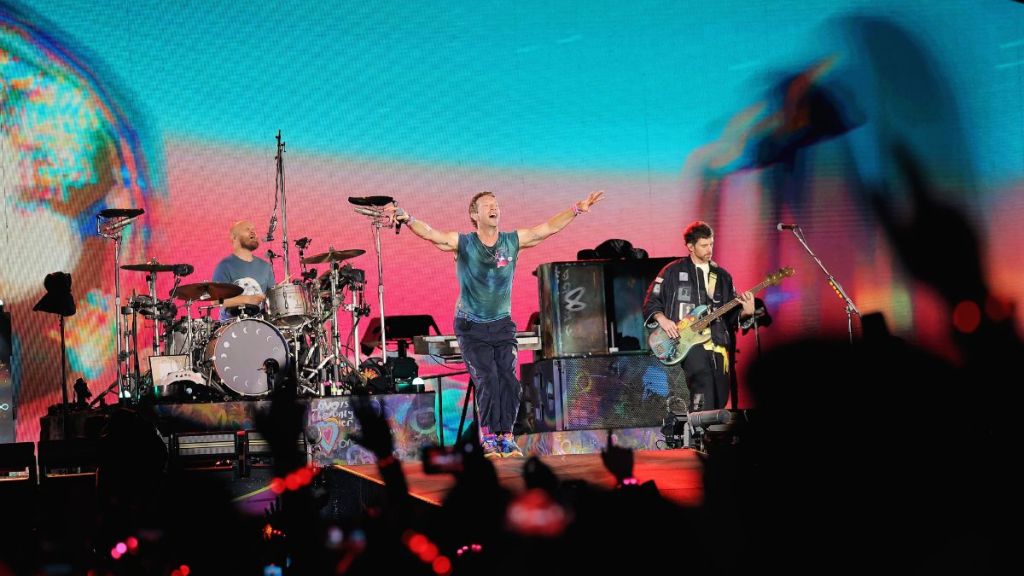 Chris Martin of Coldplay performs at Nissan Stadium on July 22, 2025 in Nashville, Tennessee.