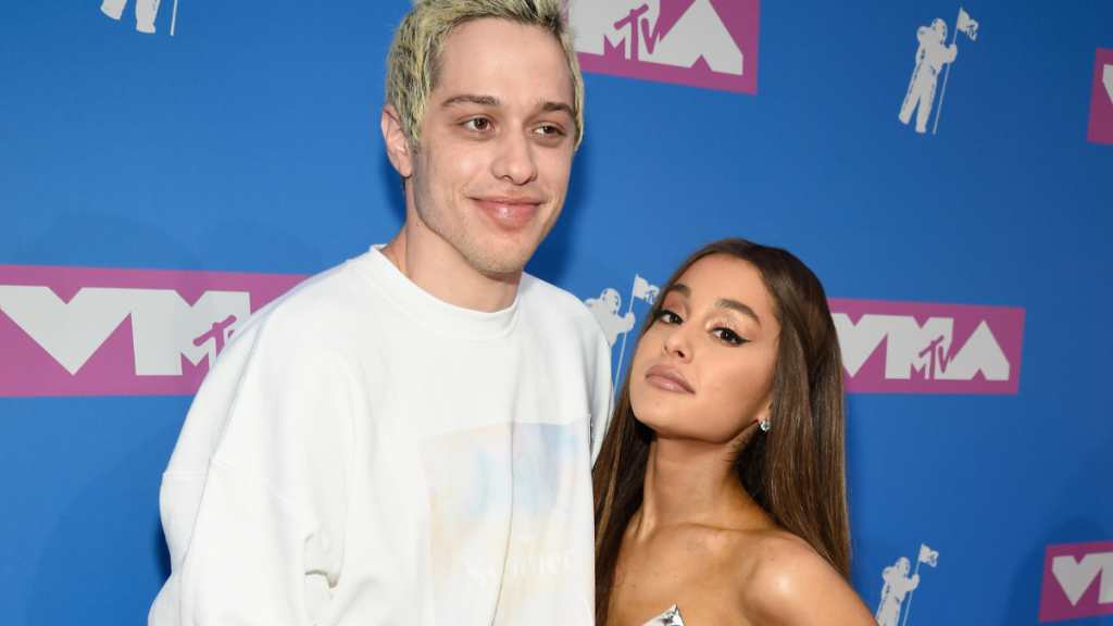 Pete Davidson and Ariana Grande attend the 2018 MTV Video Music Awards at Radio City Music Hall on August 20, 2018 in New York City.