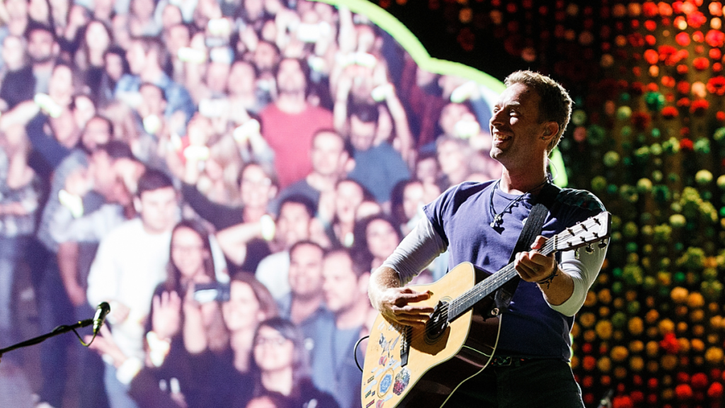 Chris Martin of Coldplay performs on stage at BC Place on September 29, 2017 in Vancouver, Canada.