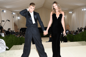 Justin Bieber and Hailey Bieber attend The 2021 Met Gala Celebrating In America: A Lexicon Of Fashion at Metropolitan Museum of Art on September 13, 2021 in New York City.