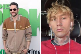 Pete Davidson attends the World Premiere of Amazon MGM Studios' "The Pickup" at Regal LA Live on July 27, 2025 in Los Angeles, California, Machine Gun Kelly