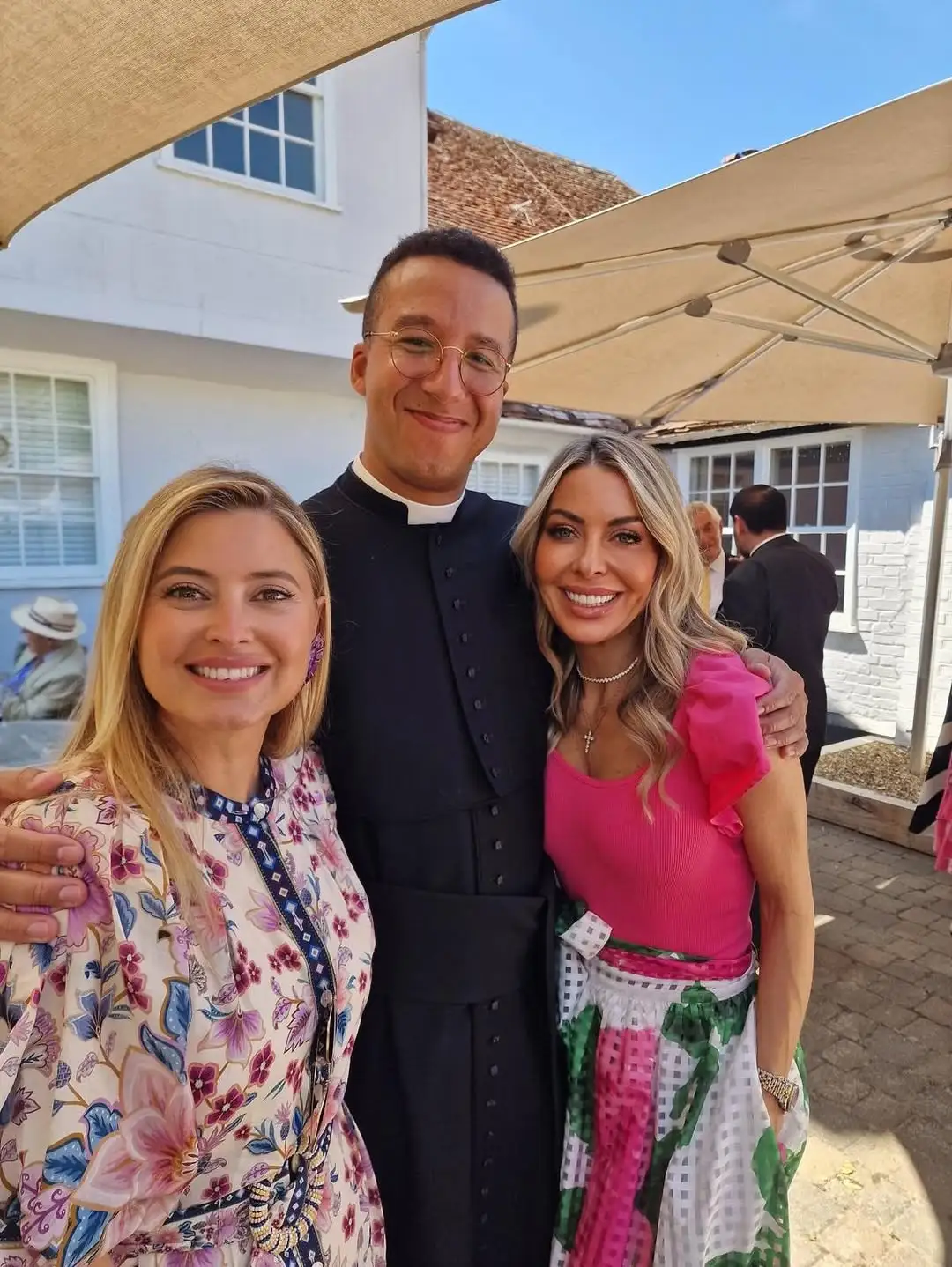 Juliet Mayhew and Calvin Robinson at Laurence Fox's wedding