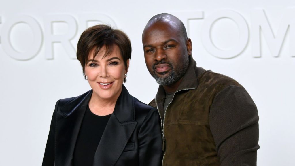 Kris Jenner (L) and Corey Gamble attend the Tom Ford AW20 Show at Milk Studios on February 07, 2020 in Hollywood, California