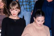 aylor Swift (L) and Selena Gomez are seen in NoHo on November 04, 2023 in New York City.