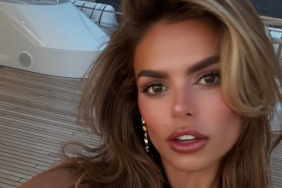 Brooks Nader plunging dress photos