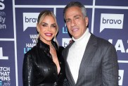 Alexia Nepola and Todd Nepola posing together backstage at Watch What Happens Live