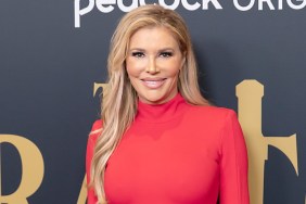 Brandi Glanville in a red dress at the premiere of The Traitors