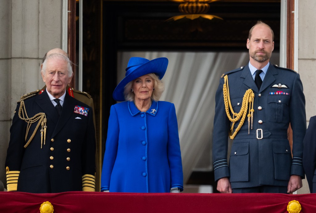 Camilla with King Charles and Prince William