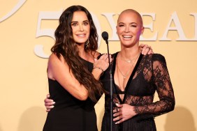 Teddi Mellencamp and Kyle Richards on stage at the Gracie Awards