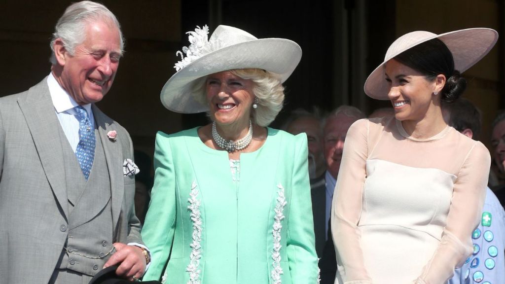 Prince Charles, Prince of Wales, Camilla, Duchess of Cornwall and Meghan, Duchess of Sussex attend The Prince of Wales' 70th Birthday Patronage Celebration held at Buckingham Palace on May 22, 2018 in London, England.