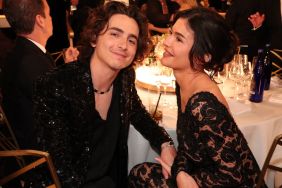 Timothée Chalamet and Kylie Jenner at the 81st Golden Globe Awards held at the Beverly Hilton Hotel on January 7, 2024 in Beverly Hills, California