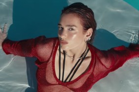 Dua Lipa Flaunts Her Curves In High-Slit Silver Dress