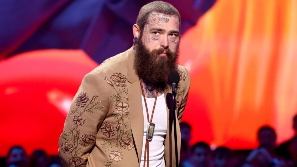 Post Malone Models Underwear for Kim Kardashian
