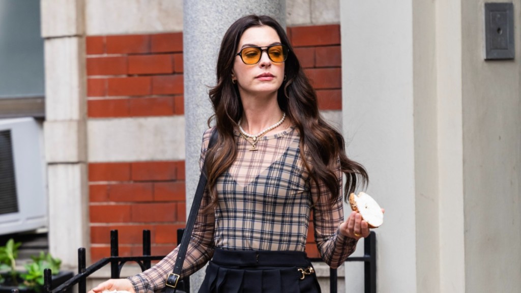 Anne Hathaway Caught in Close Call With Mini-Skirt Oops Moment