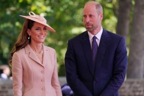 Catherine, Princess of Wales and Prince William, Prince of Wales welcome French President Emmanuel Macron and his wife Brigitte Macron (not pictured) to Windsor Castle on July 8, 2025 in Windsor, England.