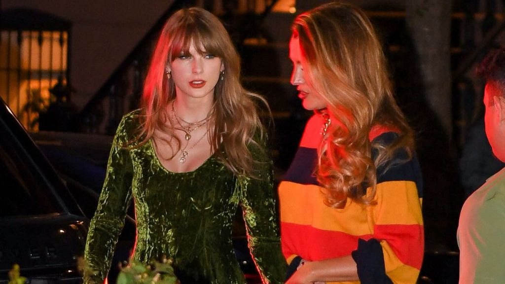 Taylor Swift and Blake Lively attend a private party at Lucalli Pizza restaurant in Brooklyn on January 10, 2024 in New York City