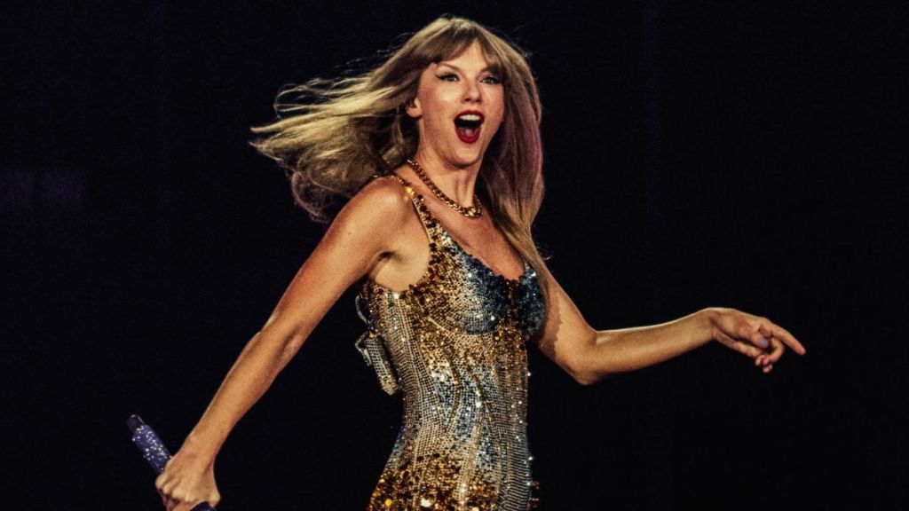 Taylor Swift performs during The Eras Tour at SoFi Stadium in Inglewood Monday, Aug. 7, 2023