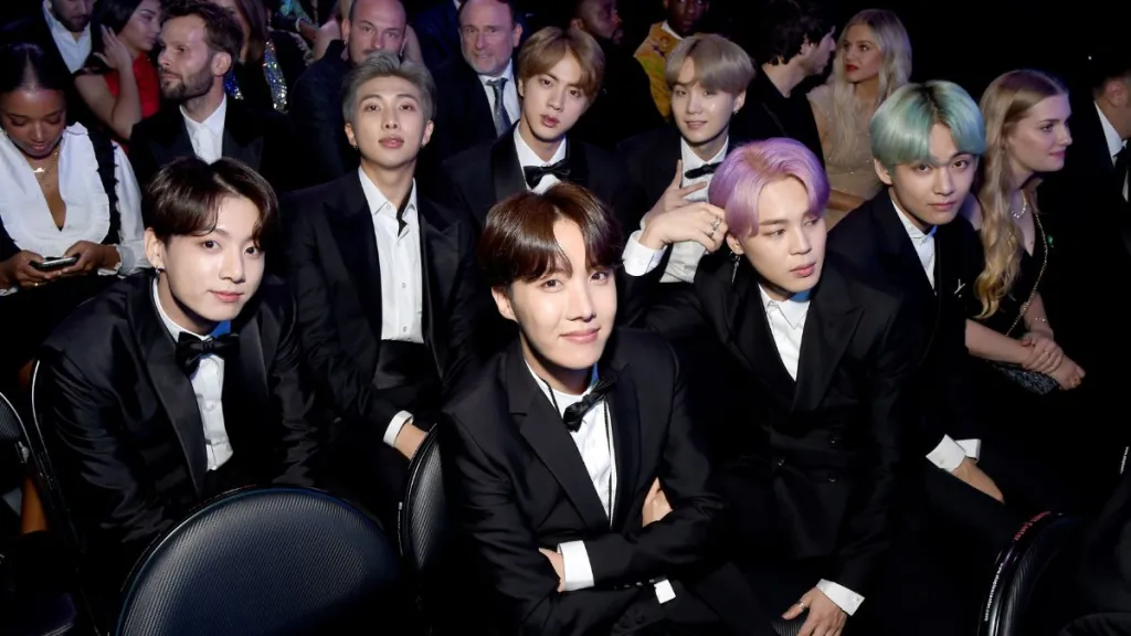 BTS during the 61st Annual GRAMMY Awards at Staples Center on February 10, 2019 in Los Angeles, California.