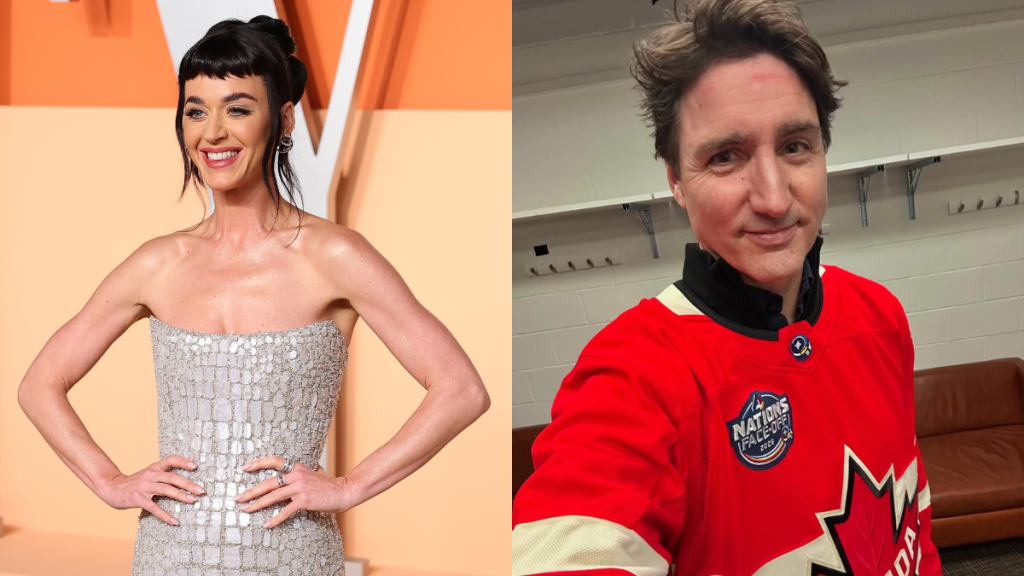 Katy Perry attends the 2025 Vanity Fair Oscar Party Hosted By Radhika Jones at Wallis Annenberg Center for the Performing Arts on March 02, 2025 in Beverly Hills, California, Justin Trudeau