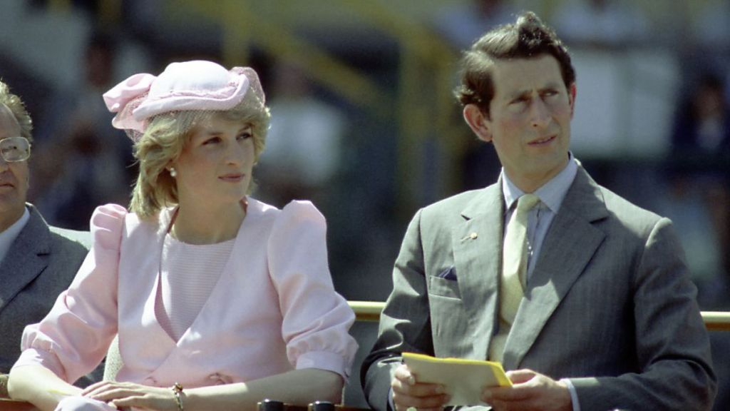 Princess Diana And Prince Charles watch an official event during their first royal Australian tour 1983 IN Newcastle, Austrlia.
