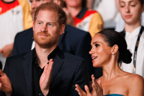 Prince Harry, Duke of Sussex and Meghan, Duchess of Sussex are seen during the closing ceremony of the Invictus Games Düsseldorf 2023 at Merkur Spiel-Arena on September 16, 2023 in Duesseldorf, Germany.