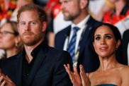 Prince Harry, Duke of Sussex and Meghan, Duchess of Sussex are seen during the closing ceremony of the Invictus Games Düsseldorf 2023 at Merkur Spiel-Arena on September 16, 2023 in Duesseldorf, Germany.