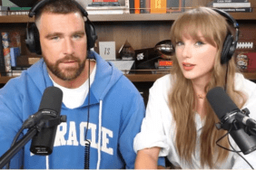 Travis Kelce and Taylor Swift on the New Heights podcast