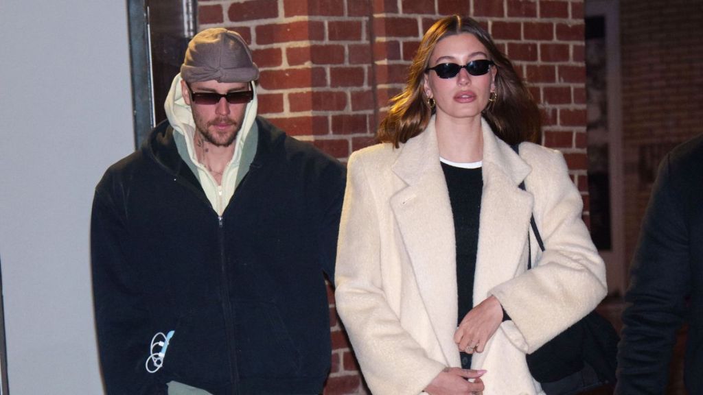 Justin Bieber and Hailey Bieber are seen on February 05, 2025 in New York City.