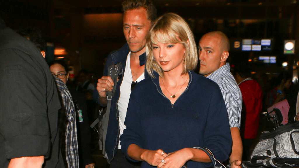Taylor Swift and Tom Hiddleston are seen at LAX on July 06, 2016 in Los Angeles, California.
