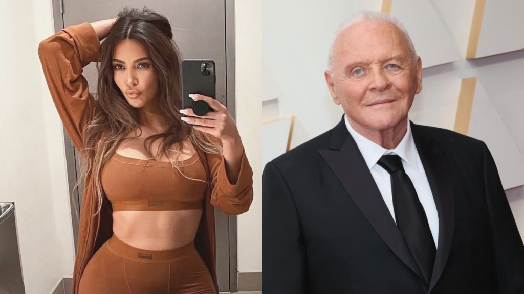 Kim Kardashian Anthony Hopkins SKIMS face wrap Anthony Hopkins Hannibal Lecter
