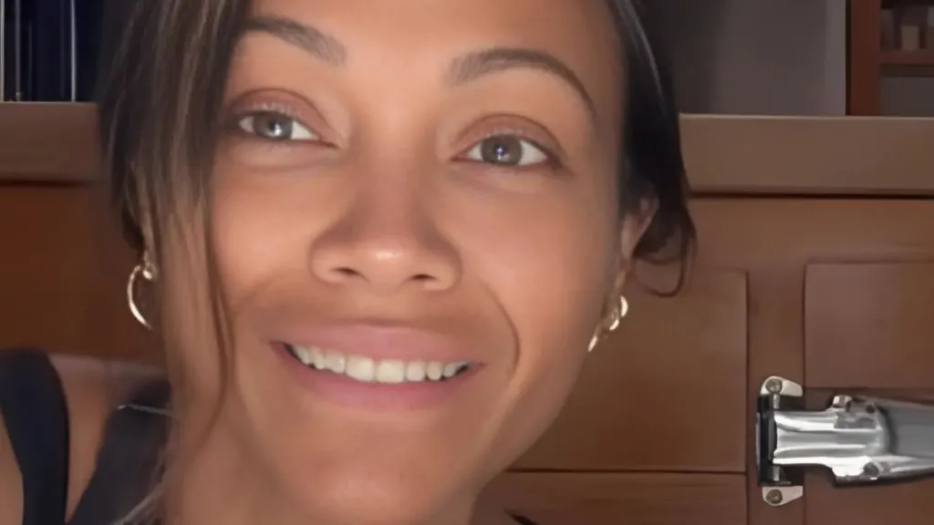 Zoe Saldana Flaunts Her Moves in Plunging Black Top