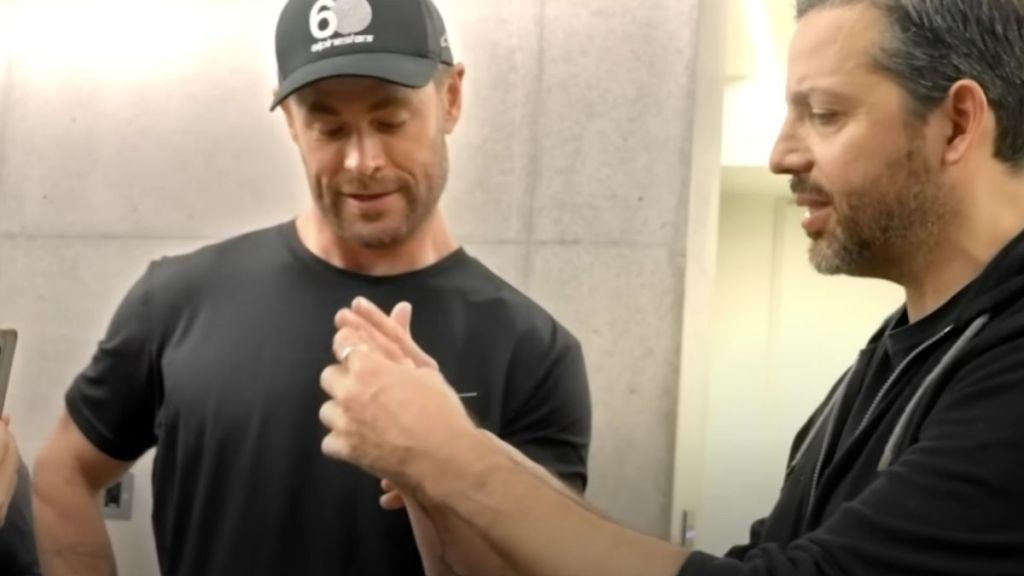 Chris Hemsworth's Hand Gets Stabbed By David Blaine in Magic Stunt