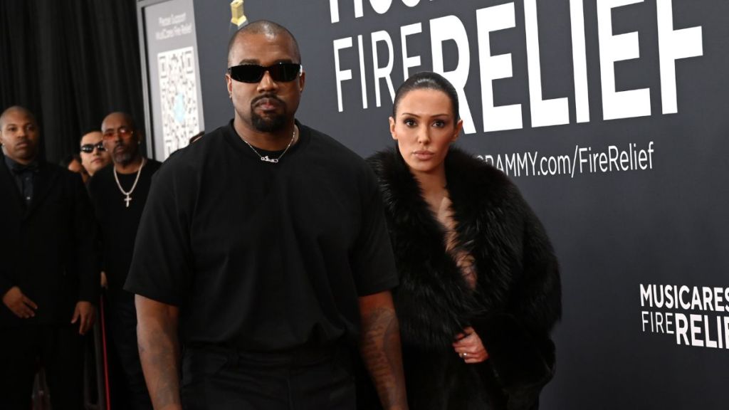 Kanye West and Bianca Censori attend the 67th GRAMMY Awards on February 02, 2025 in Los Angeles, California