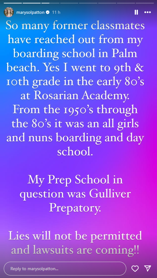 A screenshot of Marysol Patton's Instagram Story
