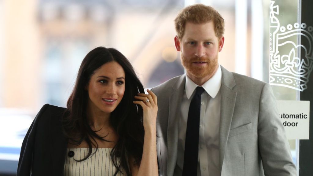 Prince Harry and Meghan Markle attend a reception with delegates from the Commonwealth Youth Forum at the Queen Elizabeth II Conference Centre, during the Commonwealth Heads of Government Meeting on April 18, 2018 in London, United Kingdom