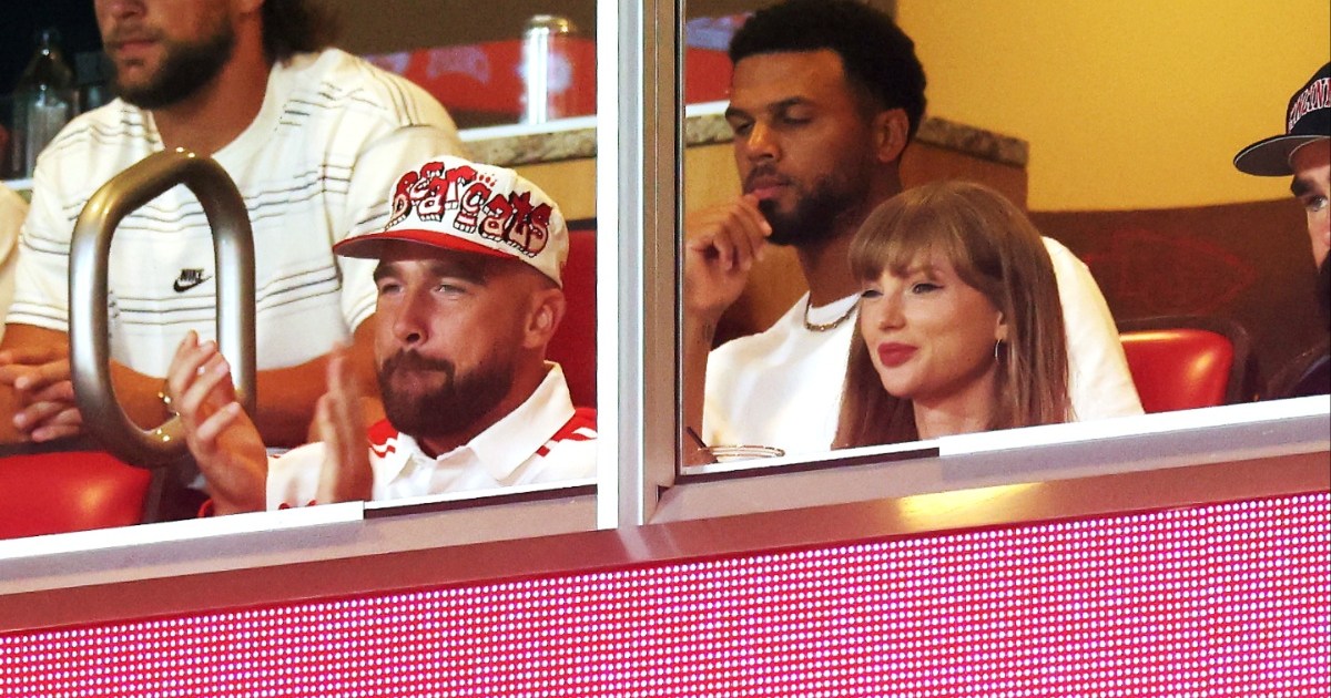 Travis Kelce Spotted on Jumbotron With Taylor Swift at NFL Game