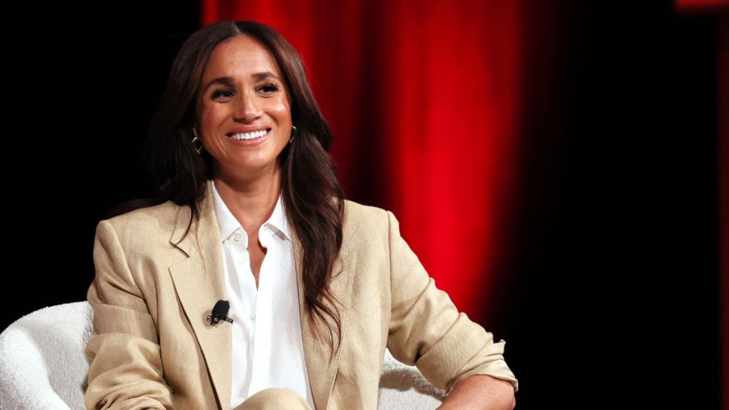 Meghan, Duchess of Sussex speaks onstage during the 2025 TIME100 Summit at Jazz at Lincoln Center on April 23, 2025 in New York City