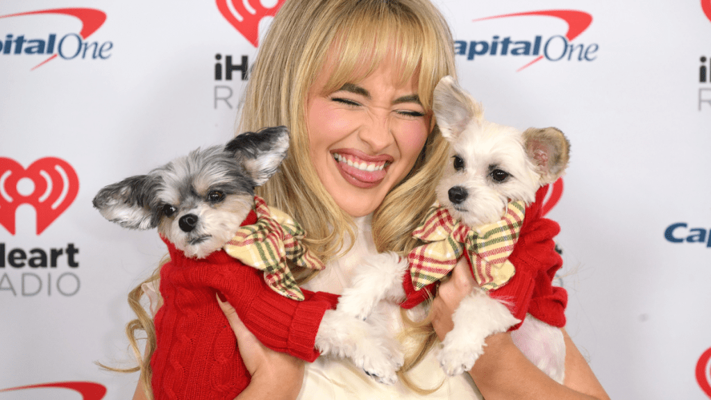 Sabrina Carpenter skirt dog new album Man's Best Friend