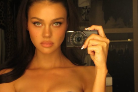 Nicola Peltz plunging corset top photos