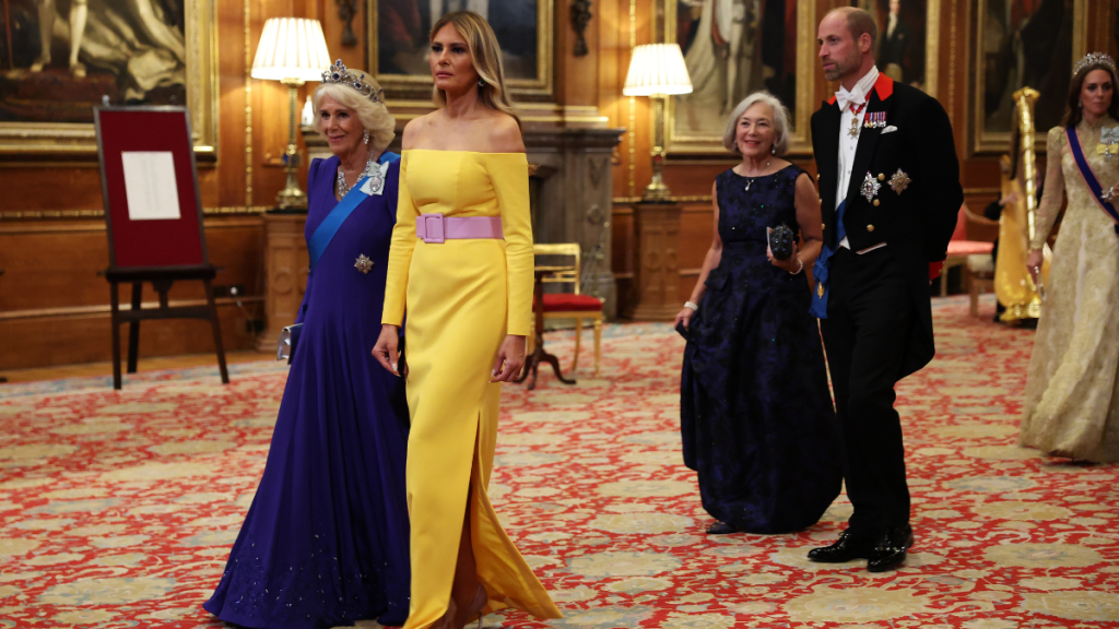 Melania Trump State Banquet dress UK visit Donald Trump