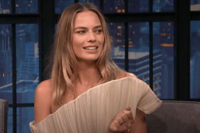 Margot Robbie dress Seth Meyers talk show