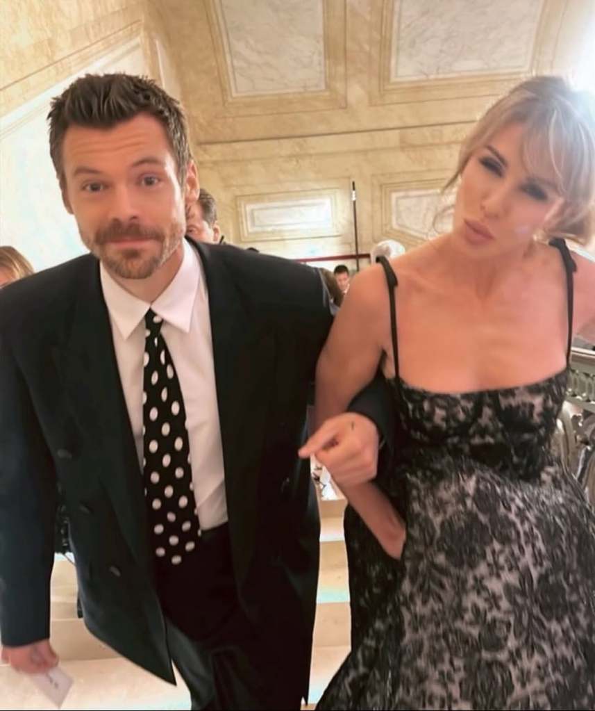 Harry Styles and Carole Radziwill arm in arm
