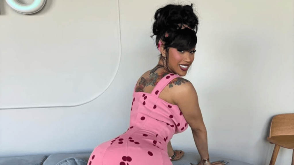Cardi B poses in pink dress, declines Super Bowl gig