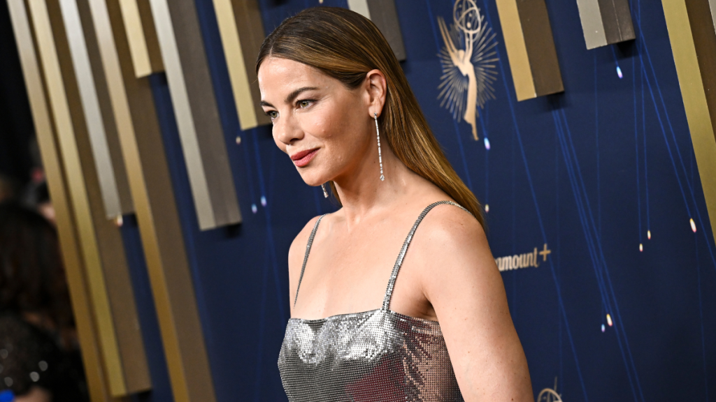 Michelle Monaghan Looks Like 'Disco Ball' in Silver Mesh Dress