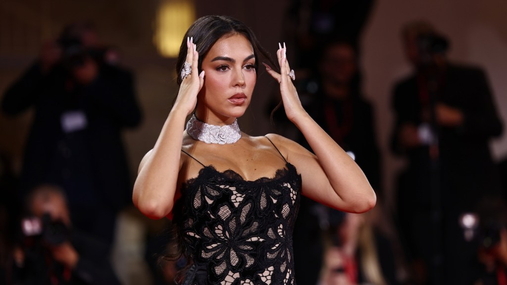 Georgina Rodriguez Flaunts Her Curves & Engagement Ring in Body-Hugging Dress