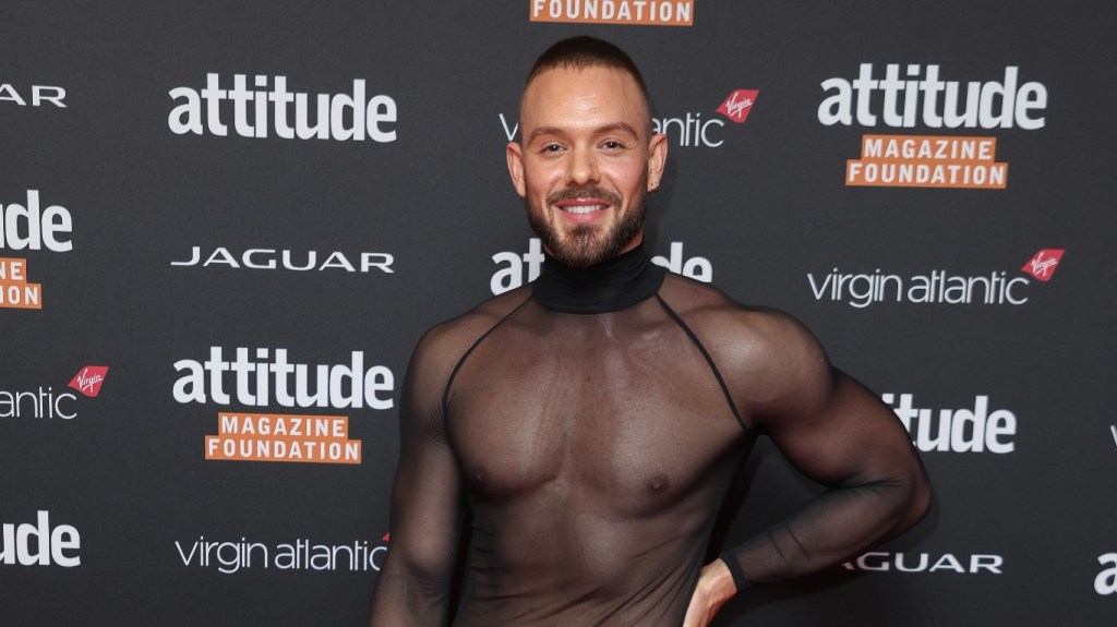 John Whaite in a sheer black top at the Attitude Awards 2023