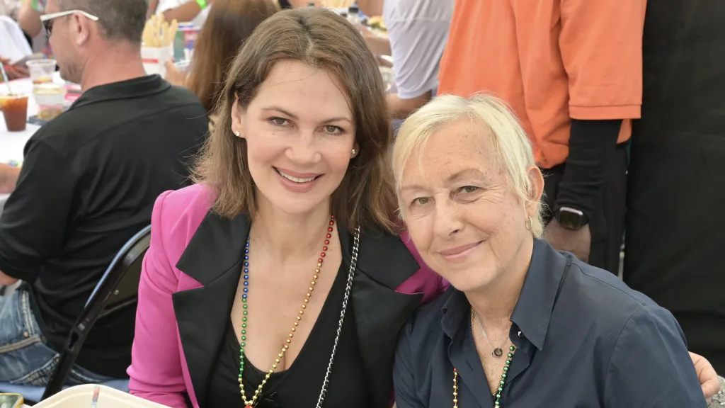 Julia Lemigova with her wife